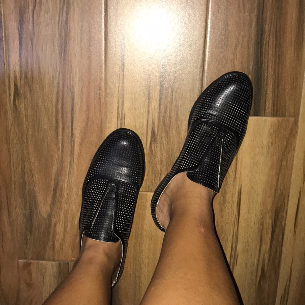 Black slip on flats BCBG